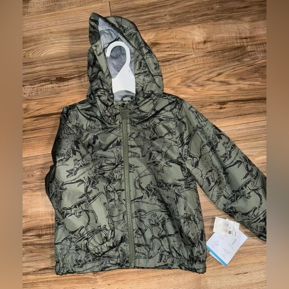 (2t) Toddler Dinosaur Print Hooded Rain Jacket - Picture 1 of 1
